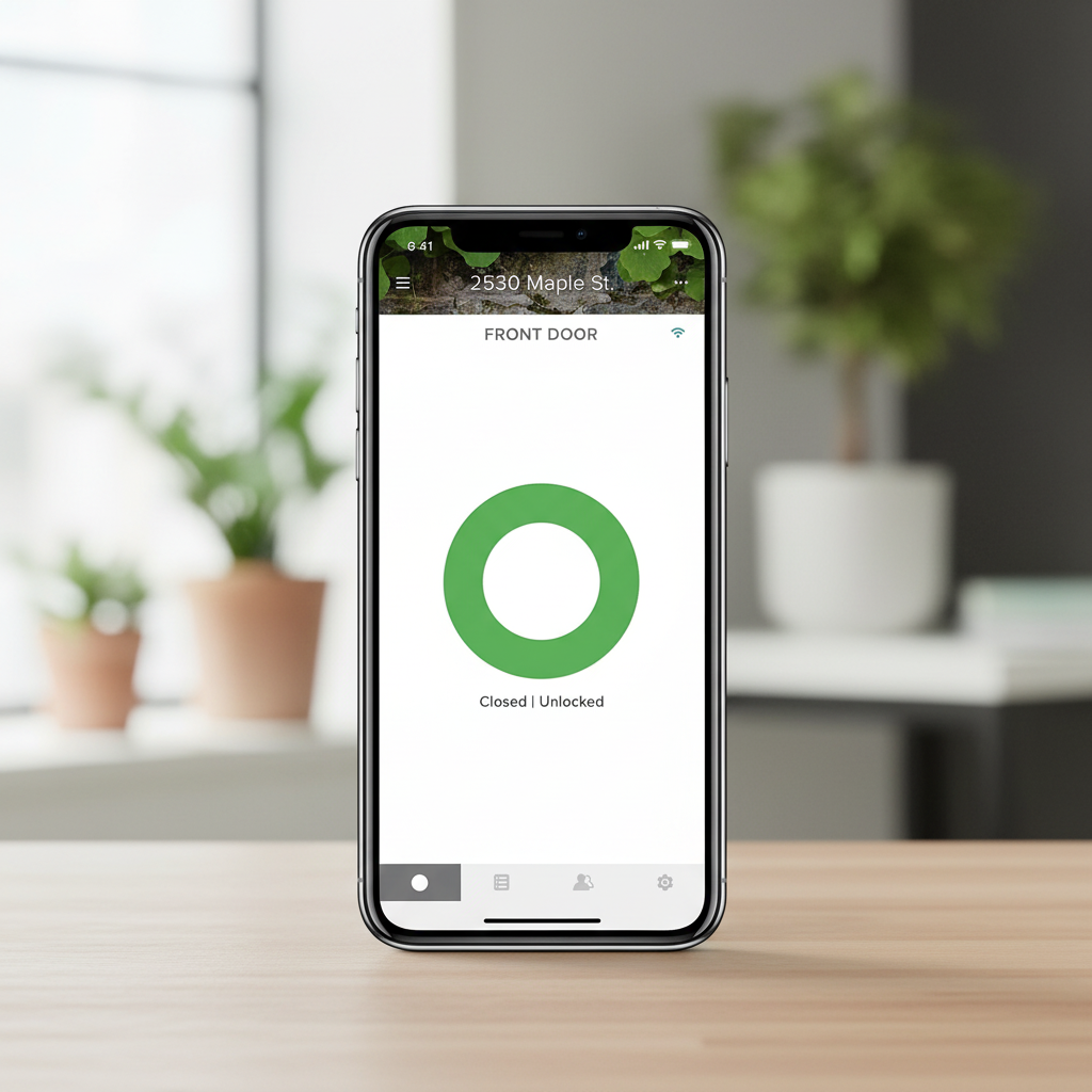 Smart Lock + Connect Wi-Fi Bridge, Satin Nickel, Works with Alexa, Keyless Home Entry from Anywhere