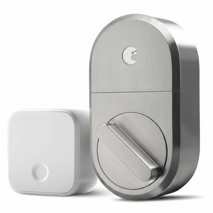 Smart Lock + Connect Wi-Fi Bridge, Satin Nickel, Works with Alexa, Keyless Home Entry from Anywhere