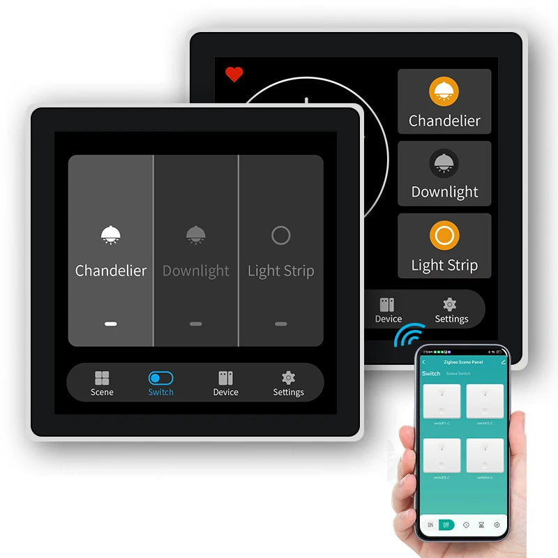 FUERS T3E Smart Control Panel Switch Smart Home Automation System Tuya Switch Scene Panel Intelligent Home Touch Screen Zigbee
