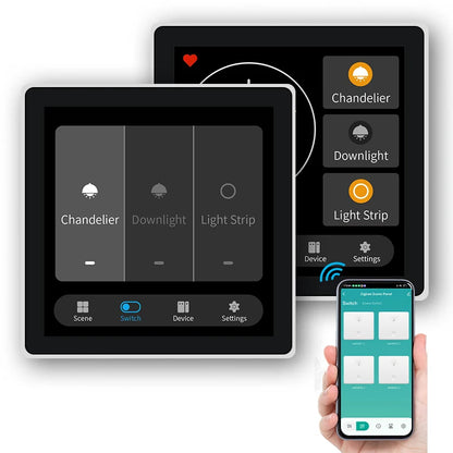 FUERS Tuya Smart Control Panel Switch Smart Home Automation System 3CH Switch Scene Panel Intelligent Home Touch Screen Zigbee