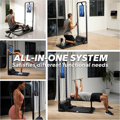 Gym Monster Smart Home Gym, Multifunctional Strength Training Machine, Smith Machine Power Cage Workout Station, Squat Rack Cable Machine, Full Body Fitness Equipment for Home Workout