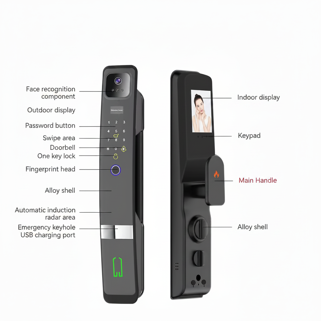 Tuya Wi-Fi Fingerprint 3D Face Recognition Smart Door Lock & Video Doorbell with Camera Wood/Steel Doors Cloud Storage