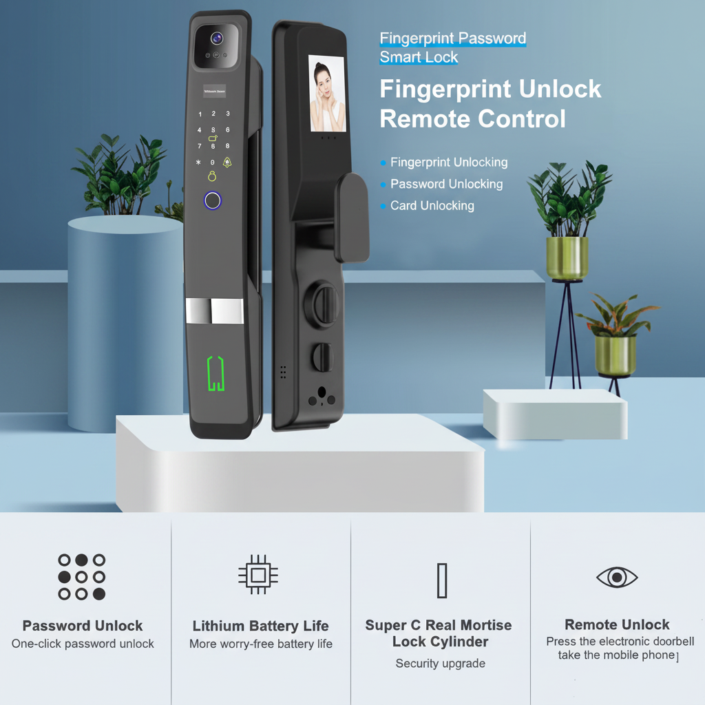 Tuya Wi-Fi Fingerprint 3D Face Recognition Smart Door Lock & Video Doorbell with Camera Wood/Steel Doors Cloud Storage